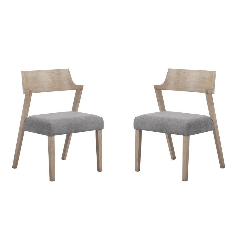 Ivy Bronx Munro Curved Back Dining Chairs Grey Oak (Set Of